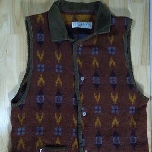 Vintage Chapman Rancho Aztec Pattern Wool Vest